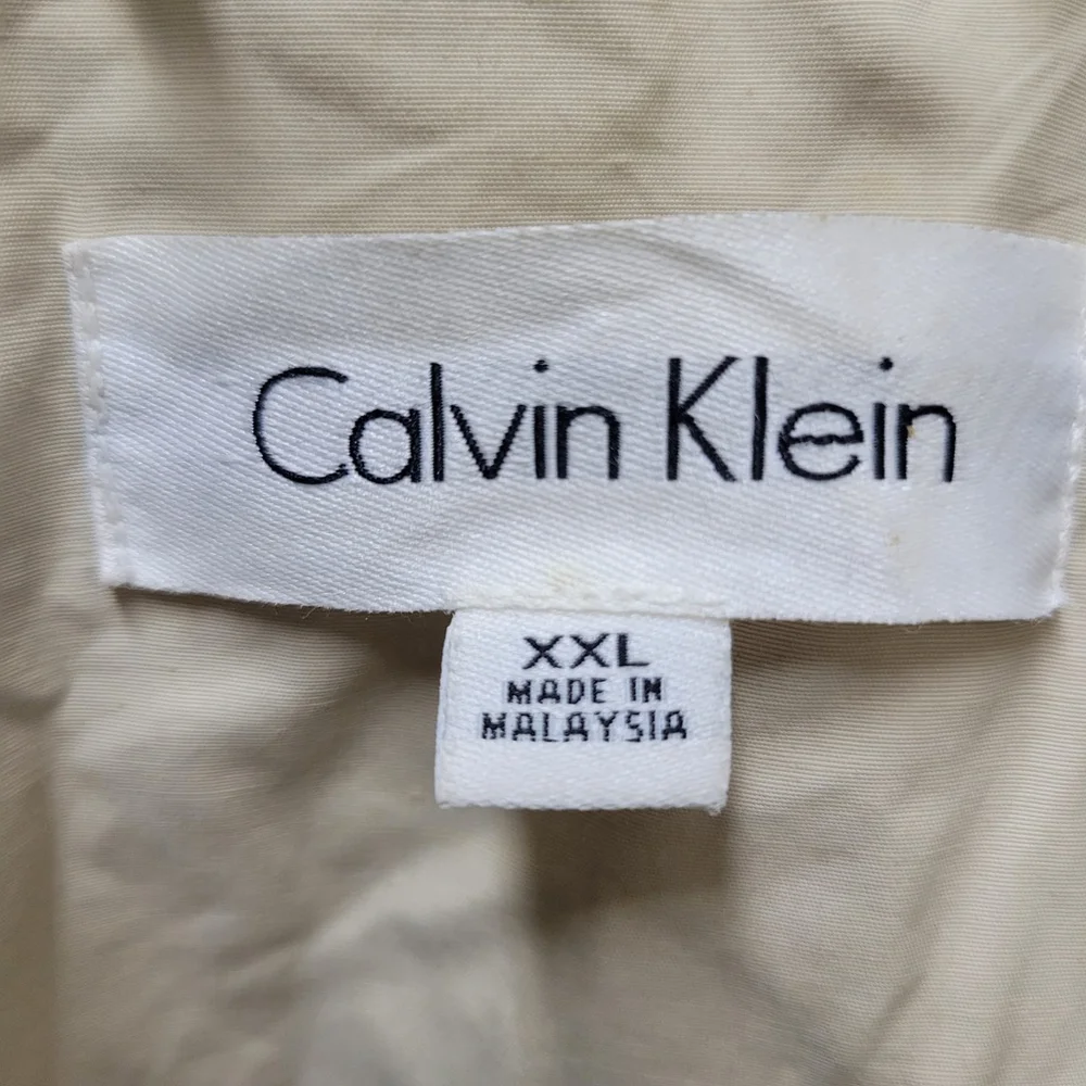 Calvin Klein Men's Beige Full-Zip Collared Long-Sleeves Jacket Size XXL